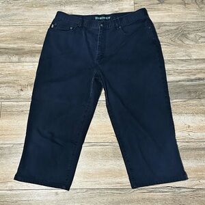 Lauren Jeans Co Ralph Lauren Blue 100% Cotton Ankle Pants Women's Size 14